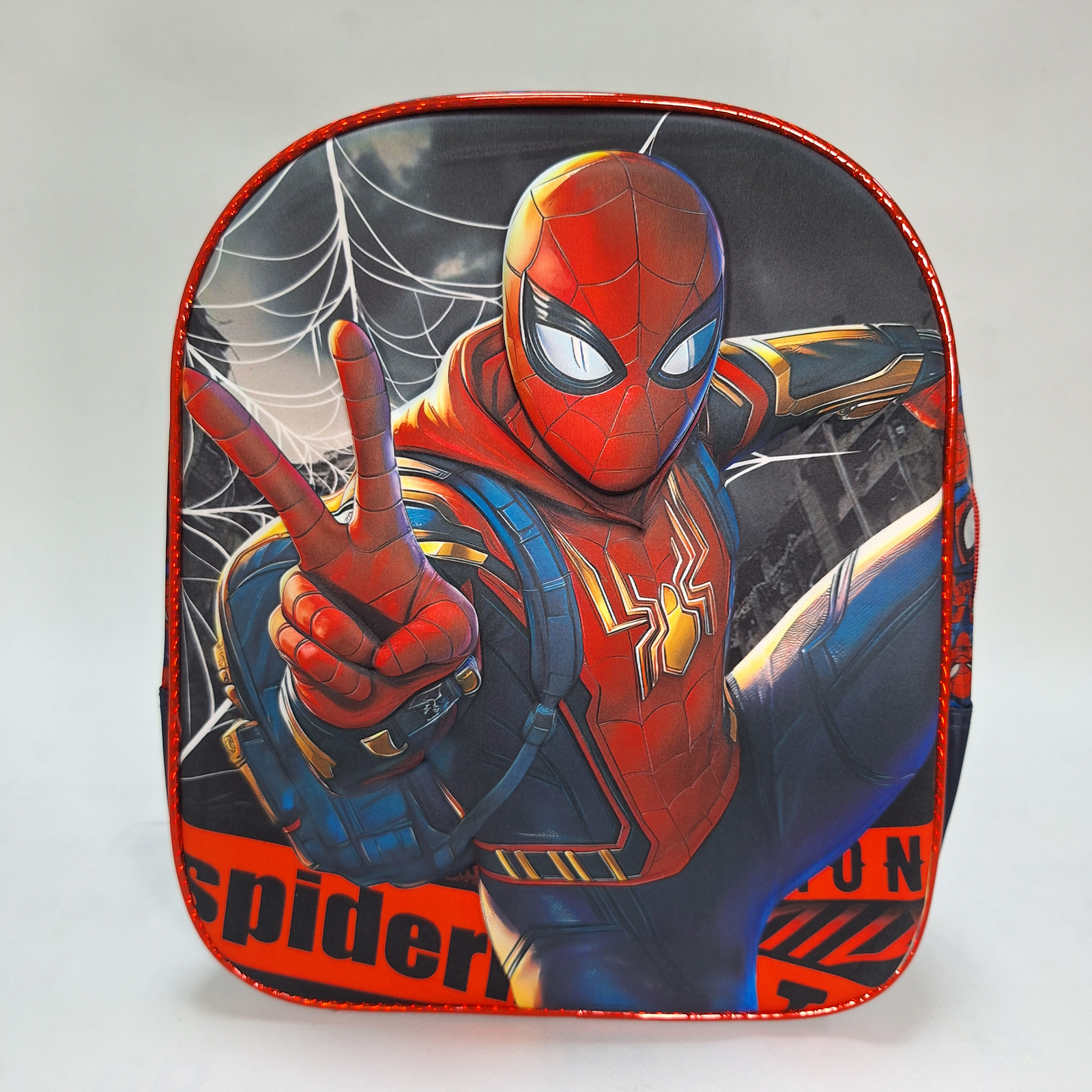 حقيبة ظهر مدرسية للأطفال سبايدرمان ثلاثية الأبعاد - أحمر وأزرق كحلي (KIDS-SPIDERMAN-3D-RD) 🎒🕷️