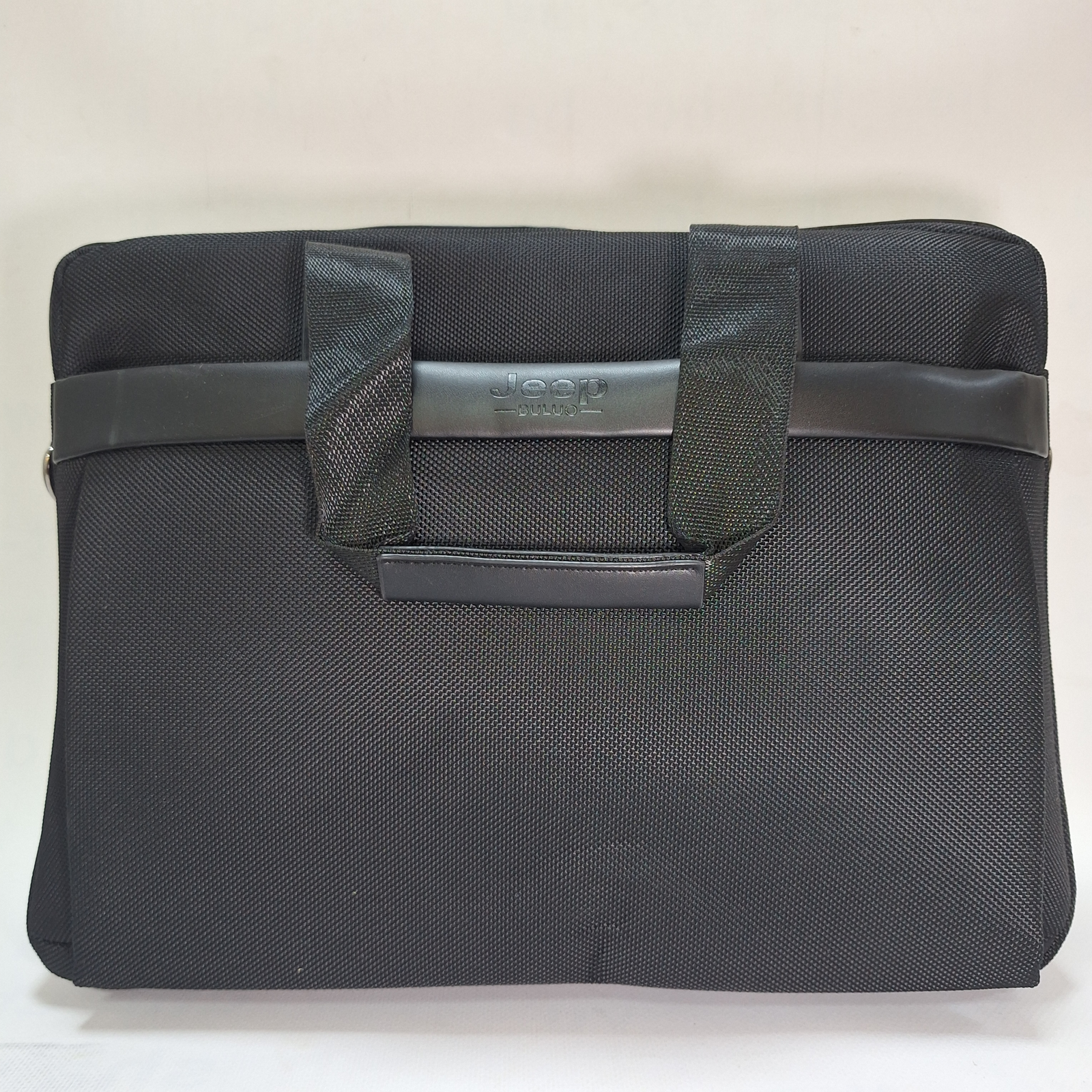حقيبة أعمال ومستندات هجينة قماش باليستي بحزام جلدي جيب بولو - أسود كلاسيكي (JEEP-BALLISTIC-STRAP-BK)