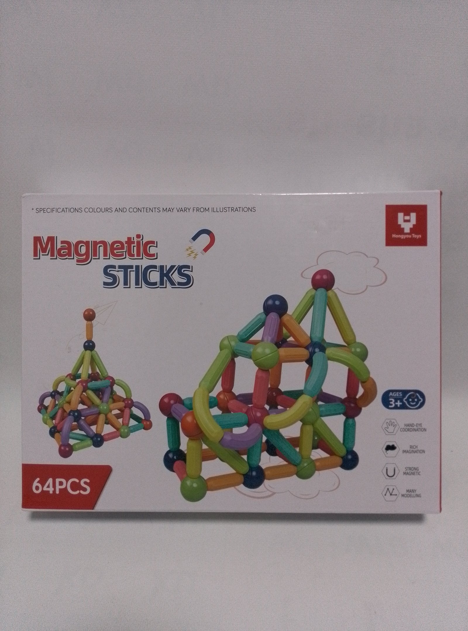 Magnetic Sticks – نسخة 64 قطعة
