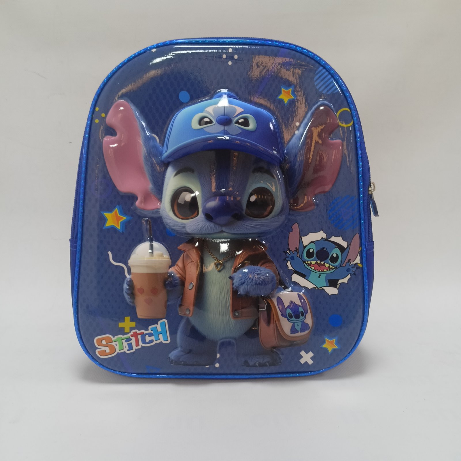 حقيبة ظهر مدرسية للأطفال ستيتش الكول ثلاثية الأبعاد - أزرق ملكي كلاسيك (KIDS-STITCH-COOL-BOY-3D-BL-V